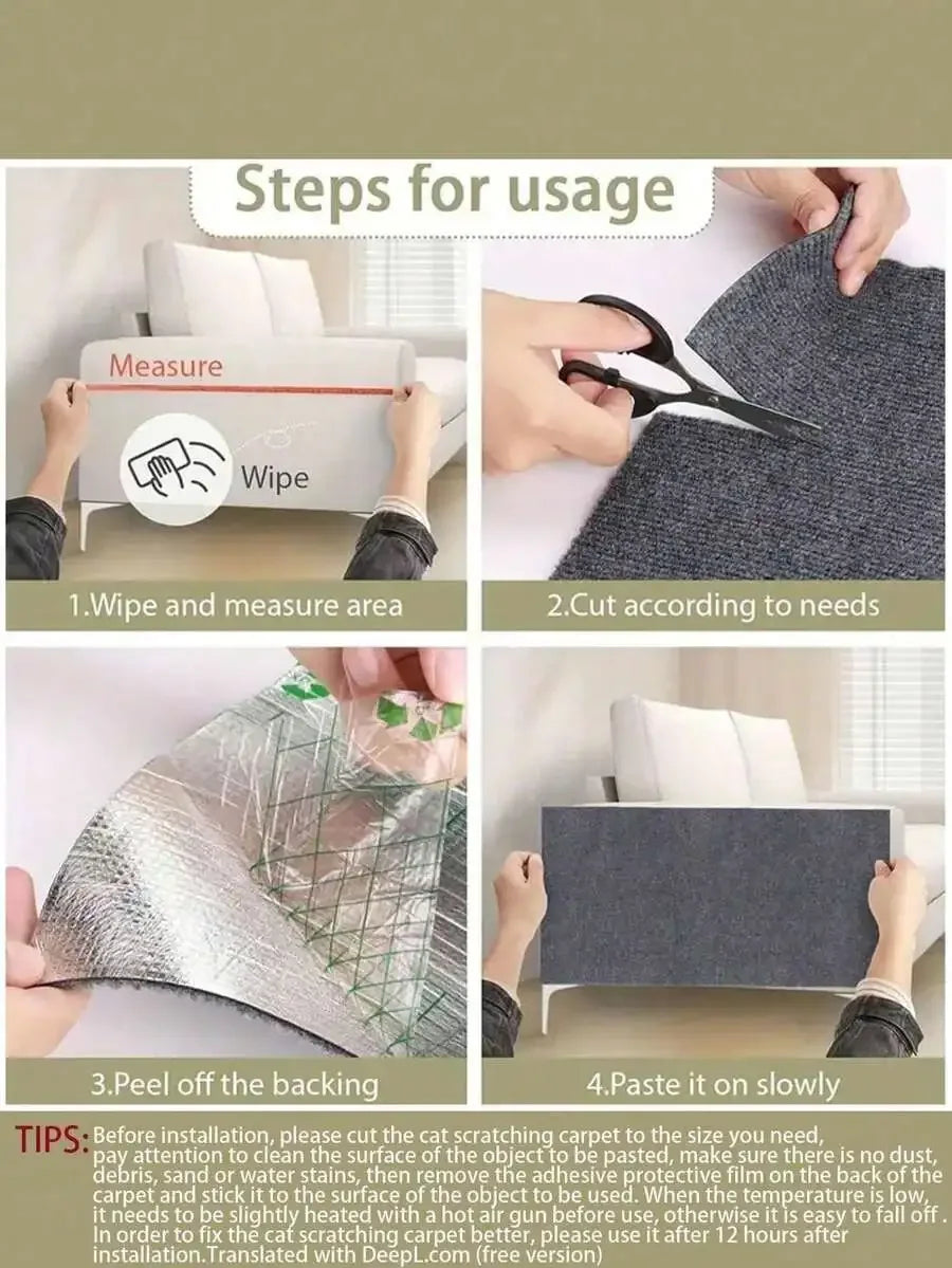Cat Scratching Board, Cat Scratching Pad, Trimmable Cat Scratching Pad, Cat Furniture Protective Mat, Trimmed Cat Scratching