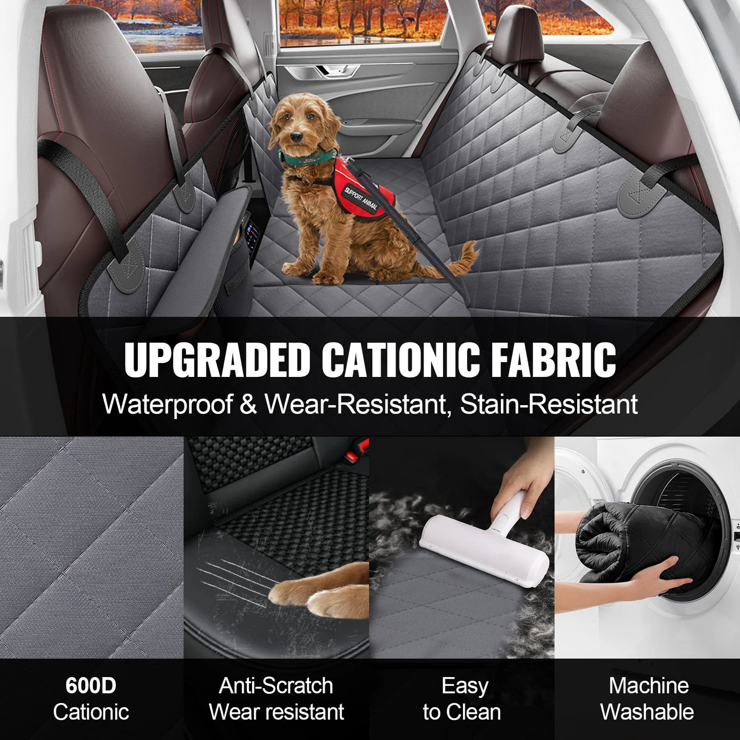 SucceBuy Back Seat Extender For Dogs Waterproof Car Hammock