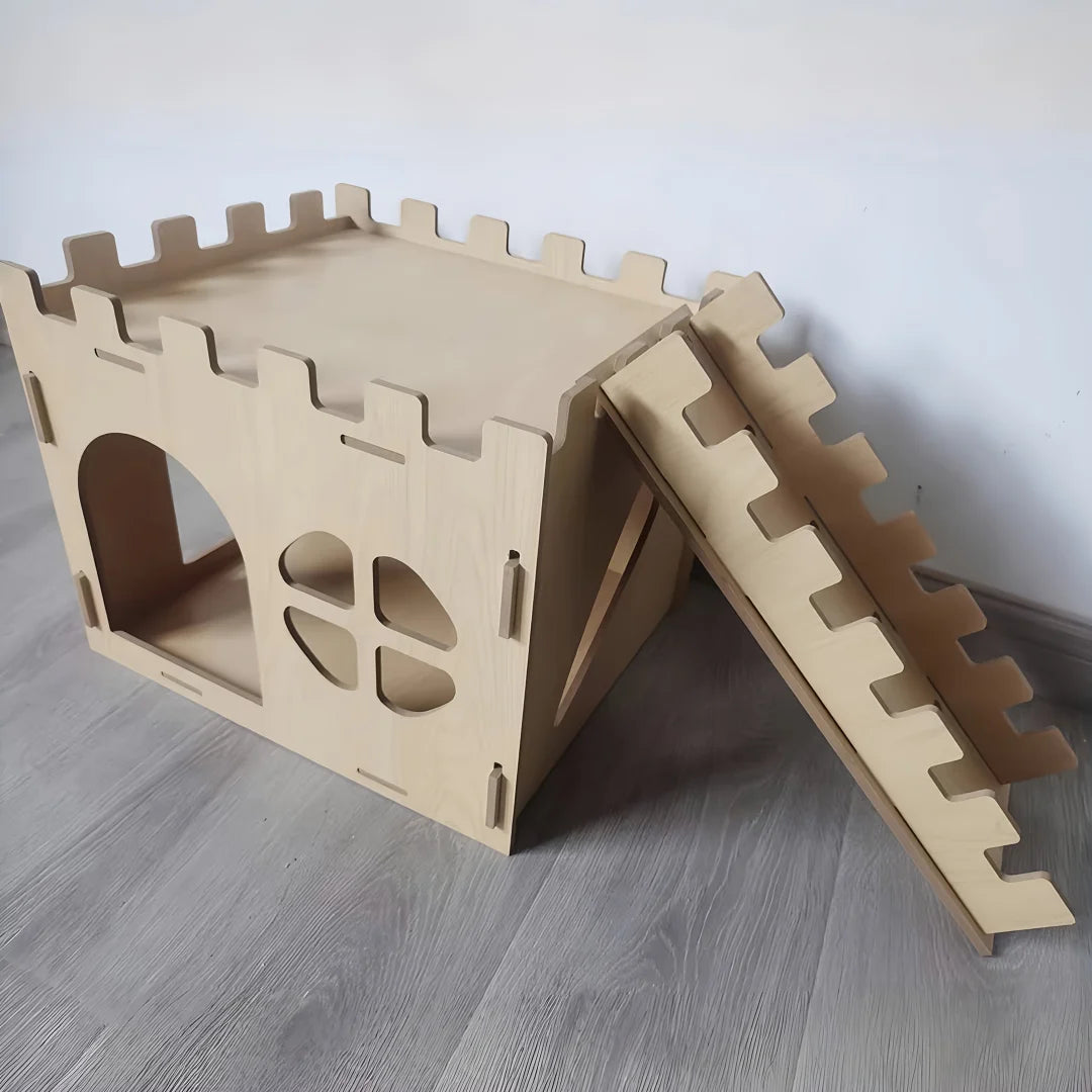 Wooden Rabbit Castle And Hiding Place For Small Pets