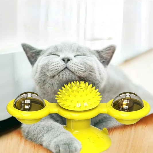 Windmill Interactive Puzzle Cat Toy Whirligig Turntable