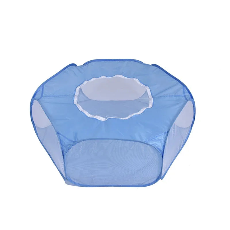 Portable Transparent Pet Cage Playpen Foldable For Dogs Cats Hamsters