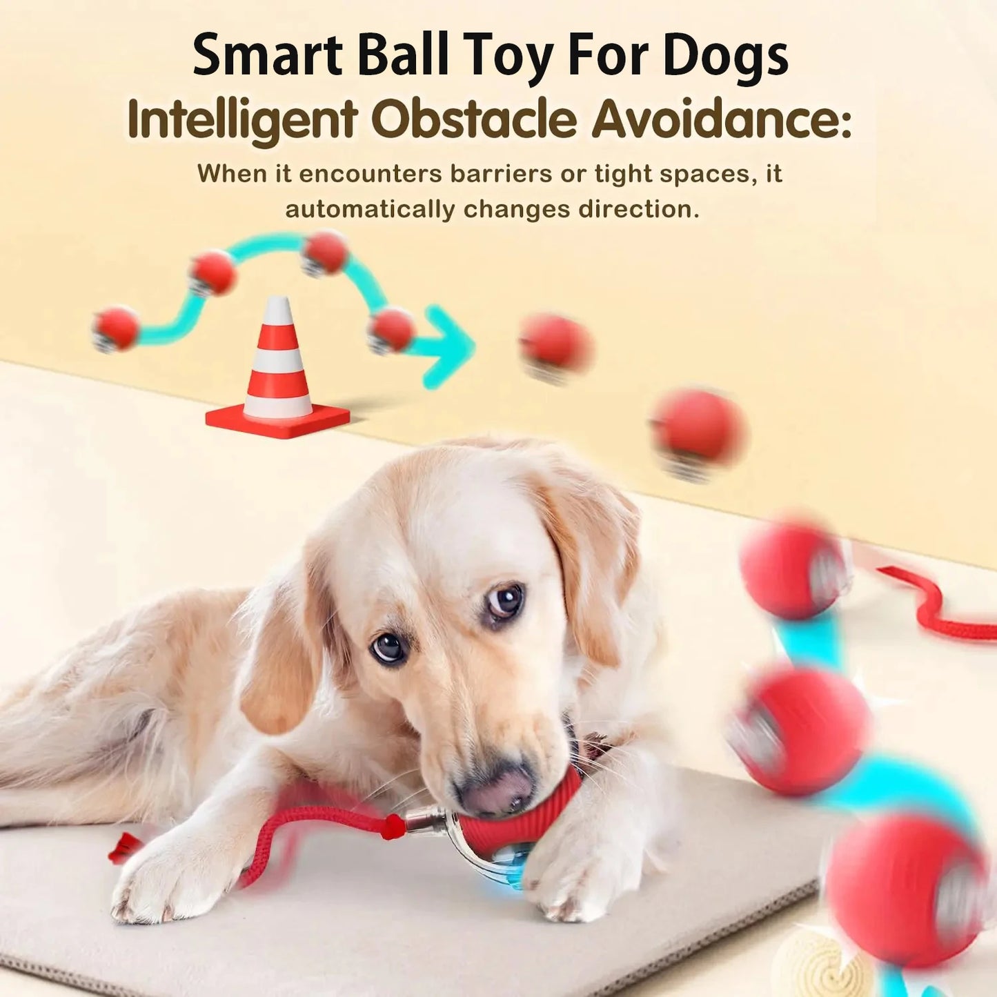Automatic Rolling Interactive Dog Ball Toy Rechargeable Smart Puppy Toy