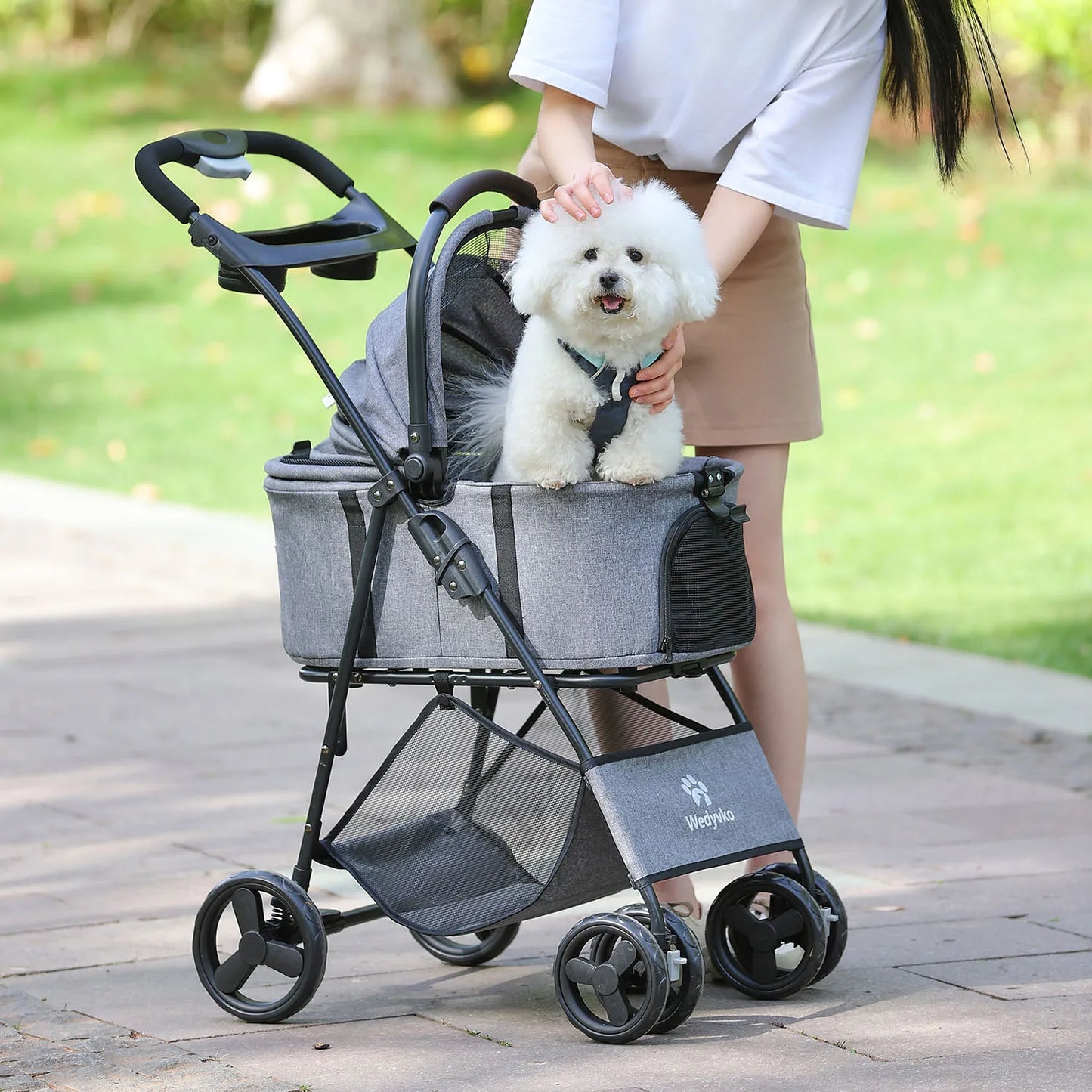3 in 1 Pet Stroller With Removable Carrier All Terrain For Dogs And Cats