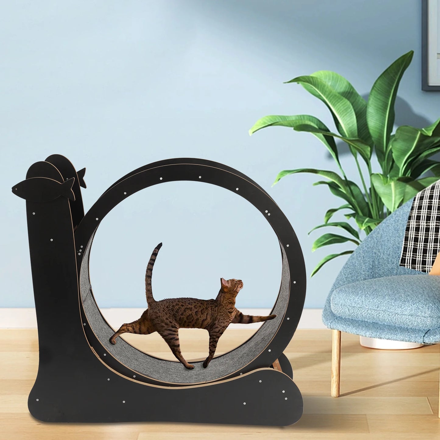Cat Exercise Wheel Treadmill With Carpeted Runway For Fitness