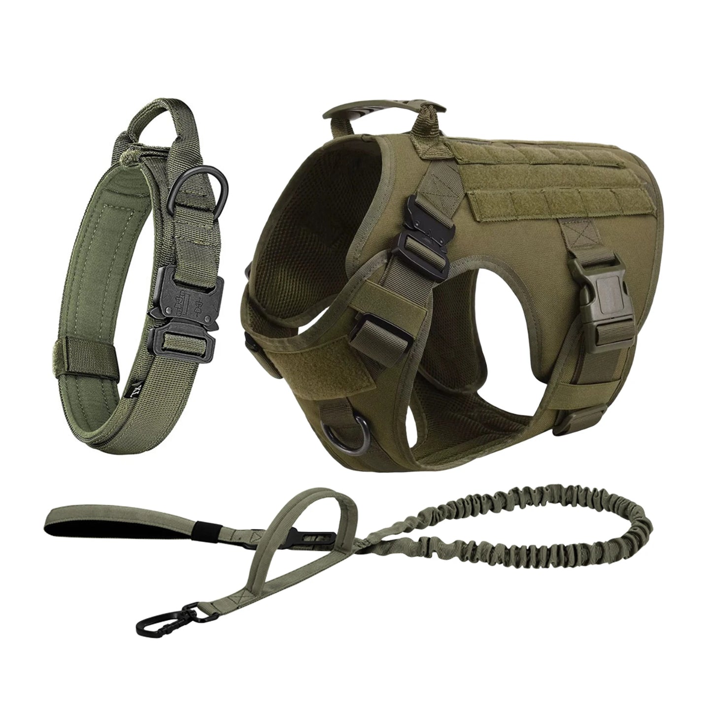 PETRAVEL Tactical Dog Harness With MOLLE Pouches For Medium Large Dogs