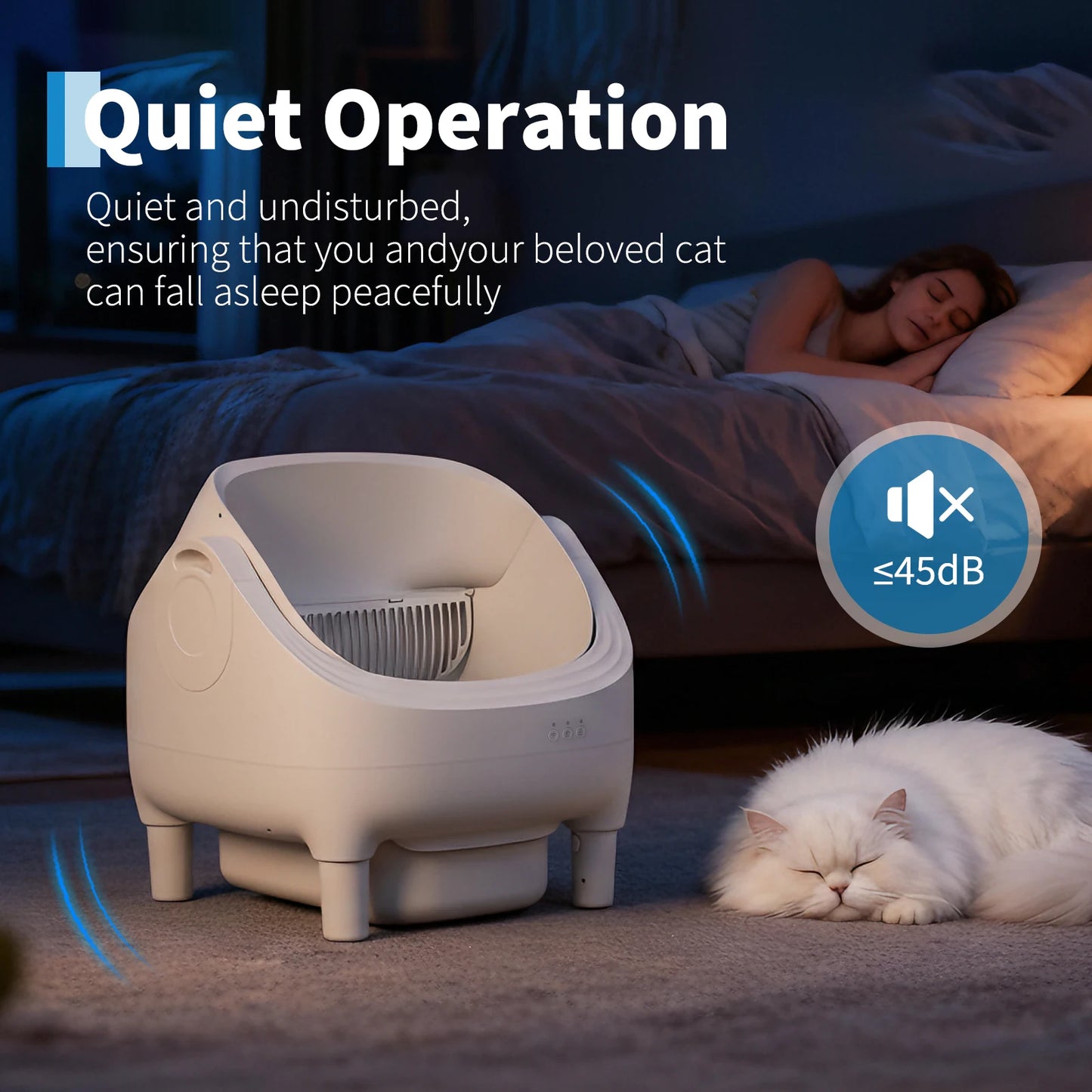 HiMISS Self Cleaning Automatic Cat Litter Box With App Control Odor Free