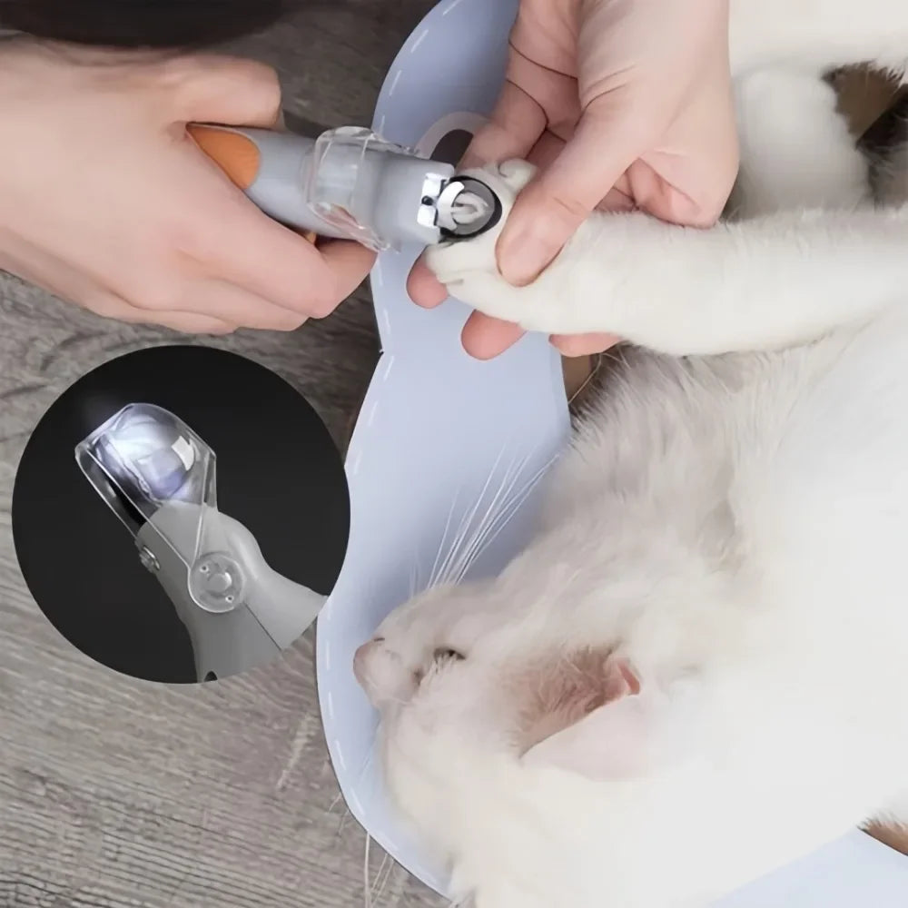Professional Pet Metal Nail Clipper Scissors with LED Light Cat Dog Nail Clipper Tool Toeclaw Cutter for Pet Cleaning Supplies