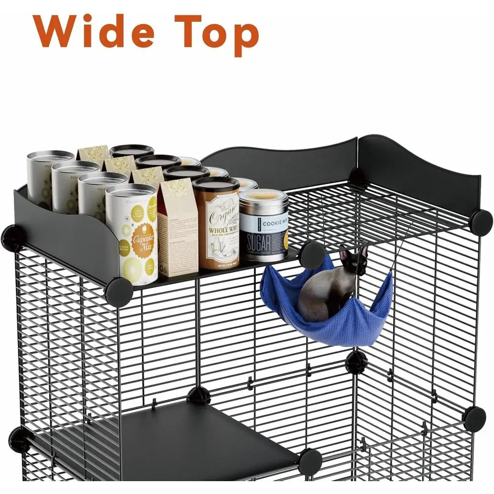 2-Tier Indoor Cat Cage For 1-2 Cats DIY Playpen Crate