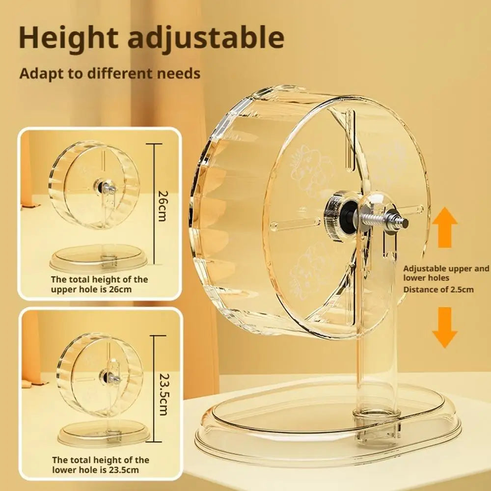 Silent Hamster Running Wheel Transparent Wide Design