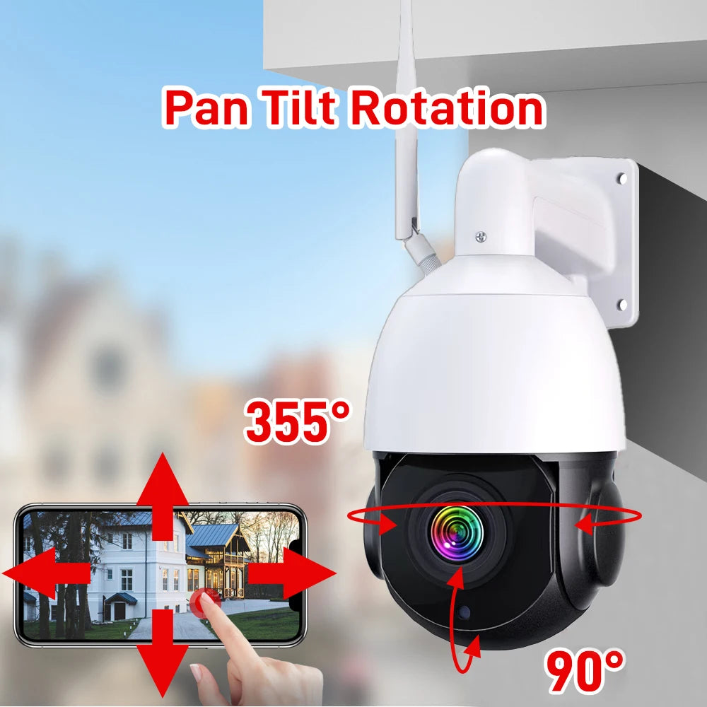 SecureXpert 8MP 4K WiFi PTZ Outdoor IP Dome Camera With AI 50X Zoom
