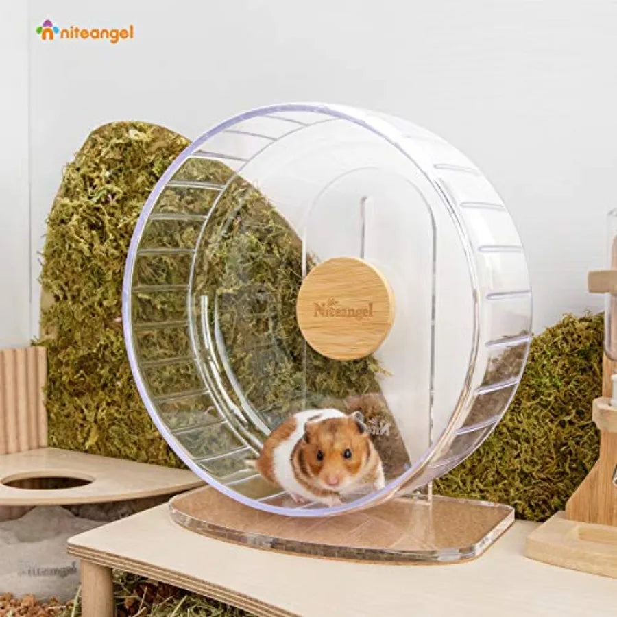 Super-Silent Hamster Exercise Wheels - Quiet Spinner Hamster Running Wheels with Adjustable Stand for Hamsters Gerbils Mice Or