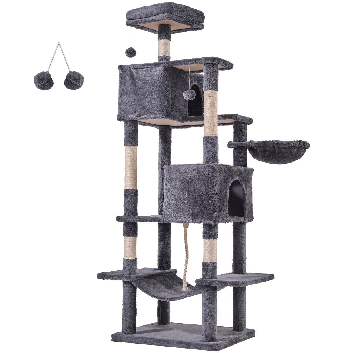 JHK Multi Level Cat Tree With Sisal Scratching Condo
