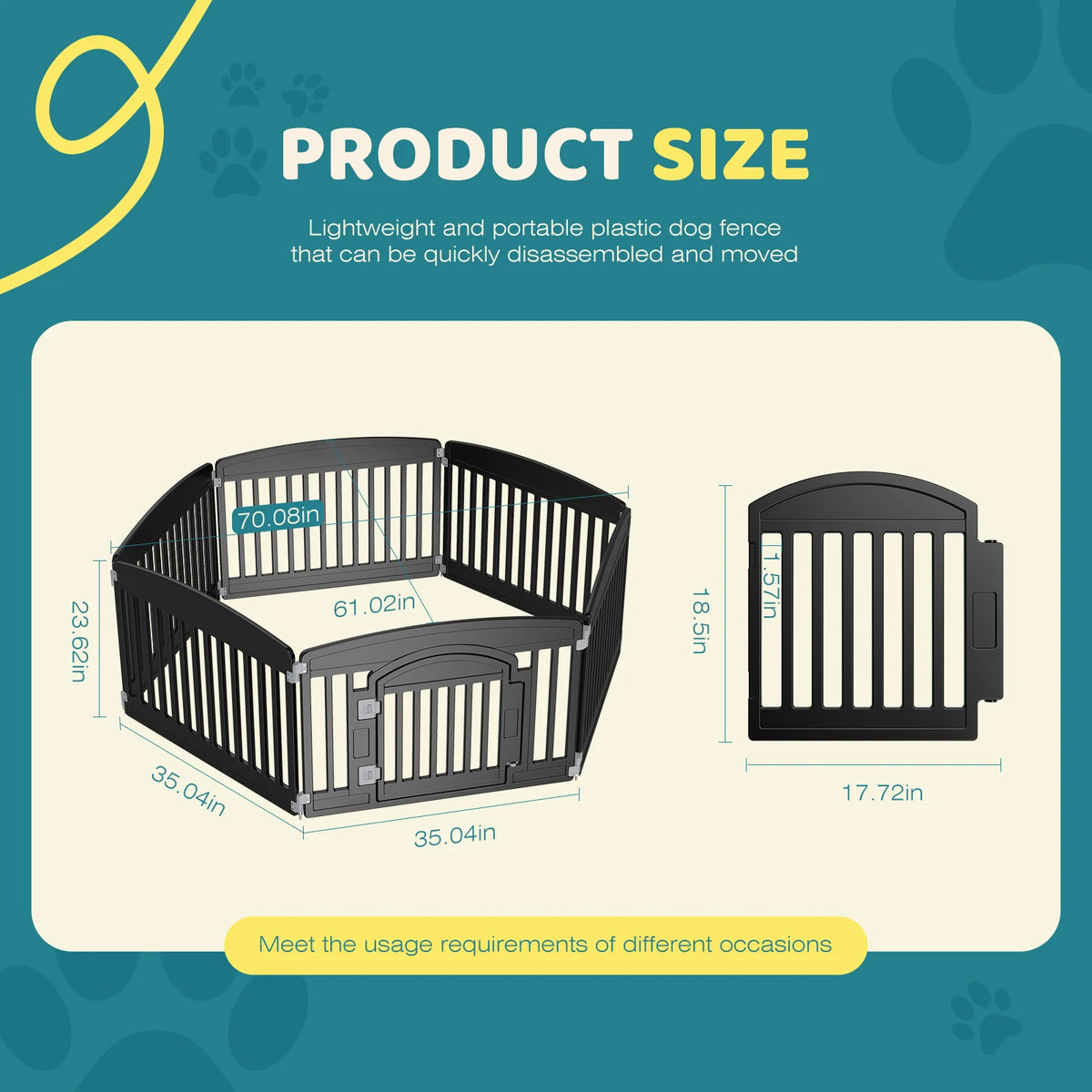 JHK Expandable Plastic Dog Playpen For Safe Indoor Outdoor Housing