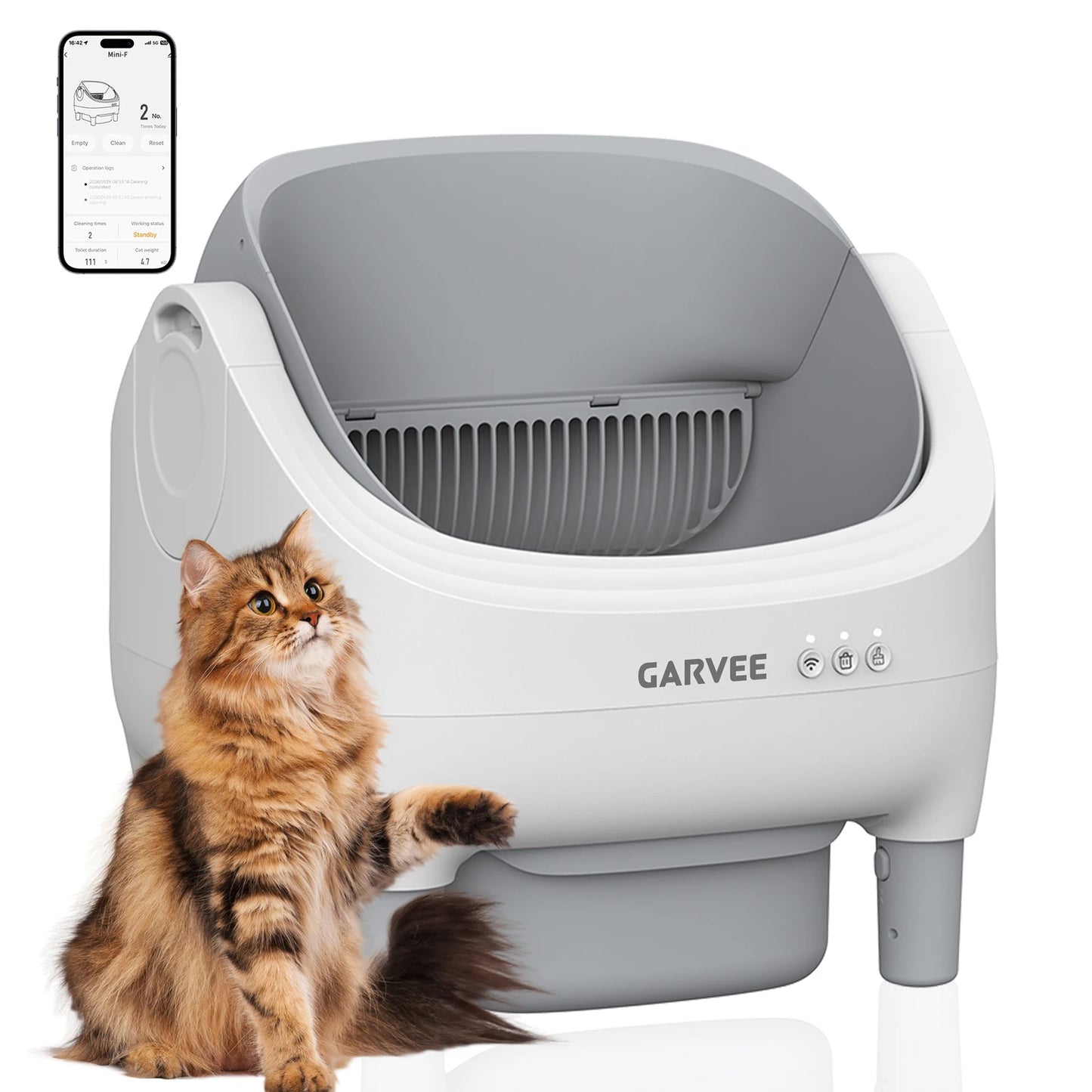 HiMISS Self Cleaning Automatic Cat Litter Box With App Control Odor Free