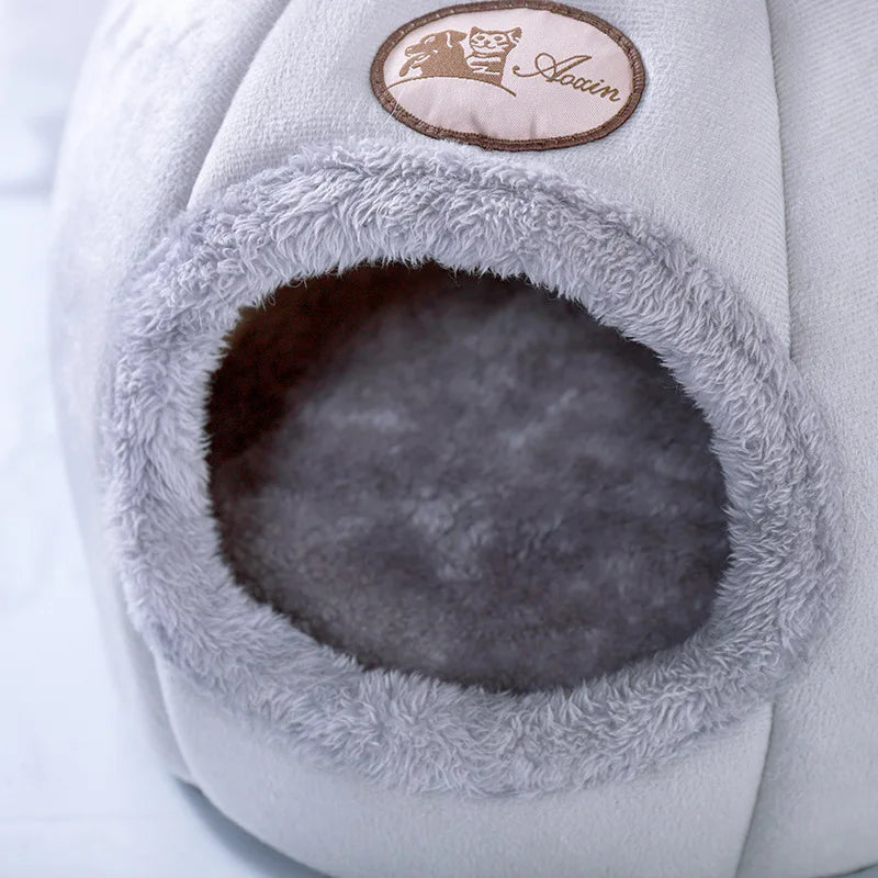 Deep Sleep Winter Cat Bed Cozy Cave Nest Indoor Pets
