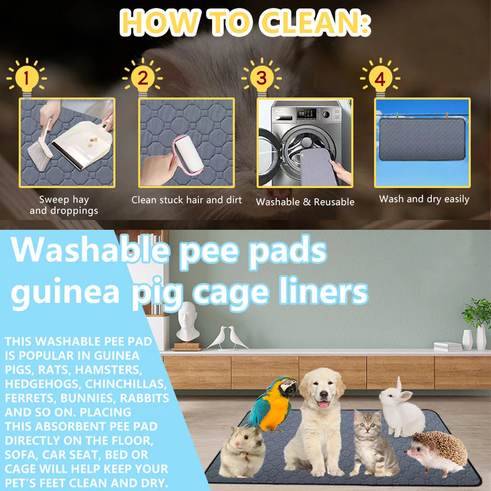 Guinea Pig Cage Lining Reusable Washable Fleece Urinary Pad