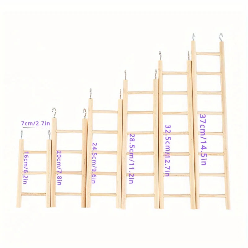Solid Wood Parrot Climbing Ladder Toy For Birds And Pets