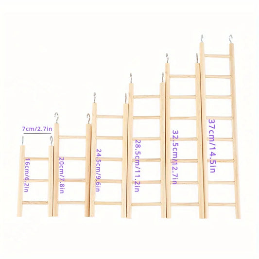 Solid Wood Parrot Climbing Ladder Toy For Birds And Pets