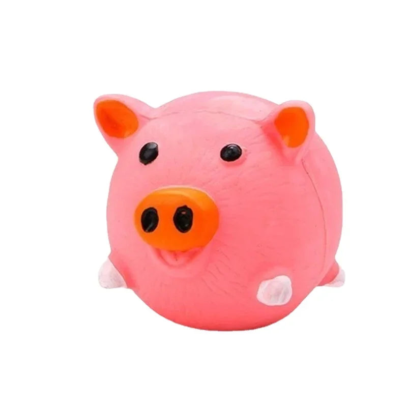 Pet Dog Vocal Squeak Toy Latex Animal Shapes Pig Chicken Cow
