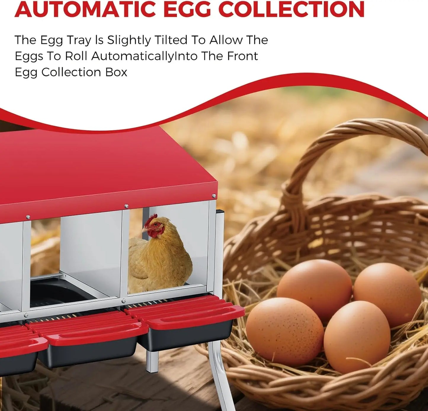 TWISTER.CK Automatic Egg Rollout Nesting Box For Hens Ducks Rabbits