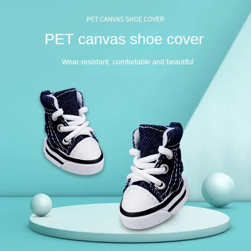 Pet Non Slip Denim Canvas Shoes For Dogs And Cats Universal Outdoor Breathable