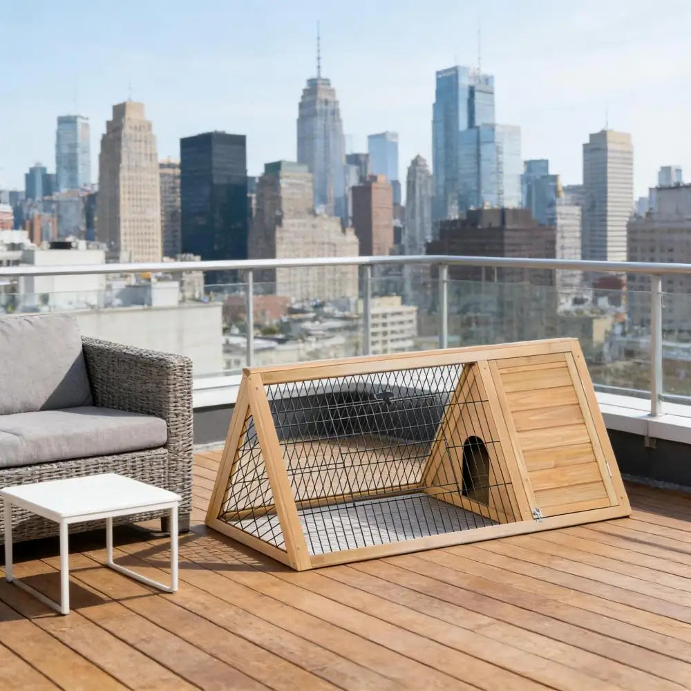 A-Frame Wooden Pet House For Small Animals Rabbits