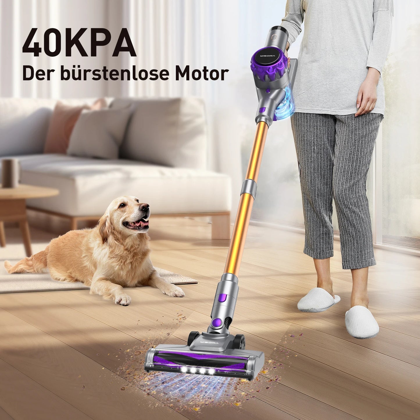 INSE YISORA Cordless Vacuum Cleaner 40Kpa 55 Min Run Time