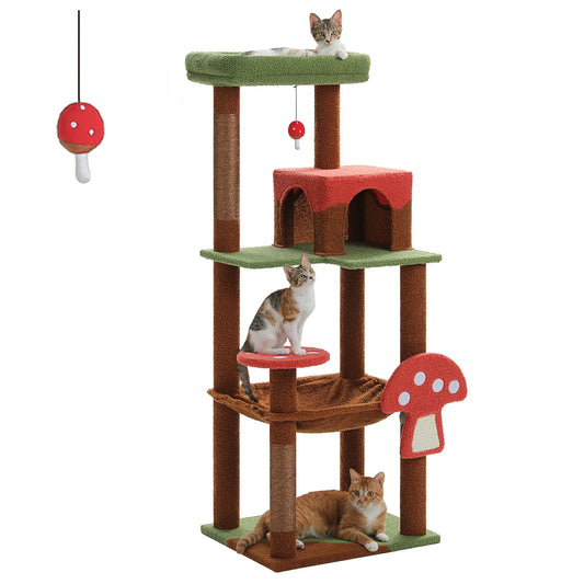 PAWZ Road Multi Tier Cat Tree With Scratching Posts Hammock