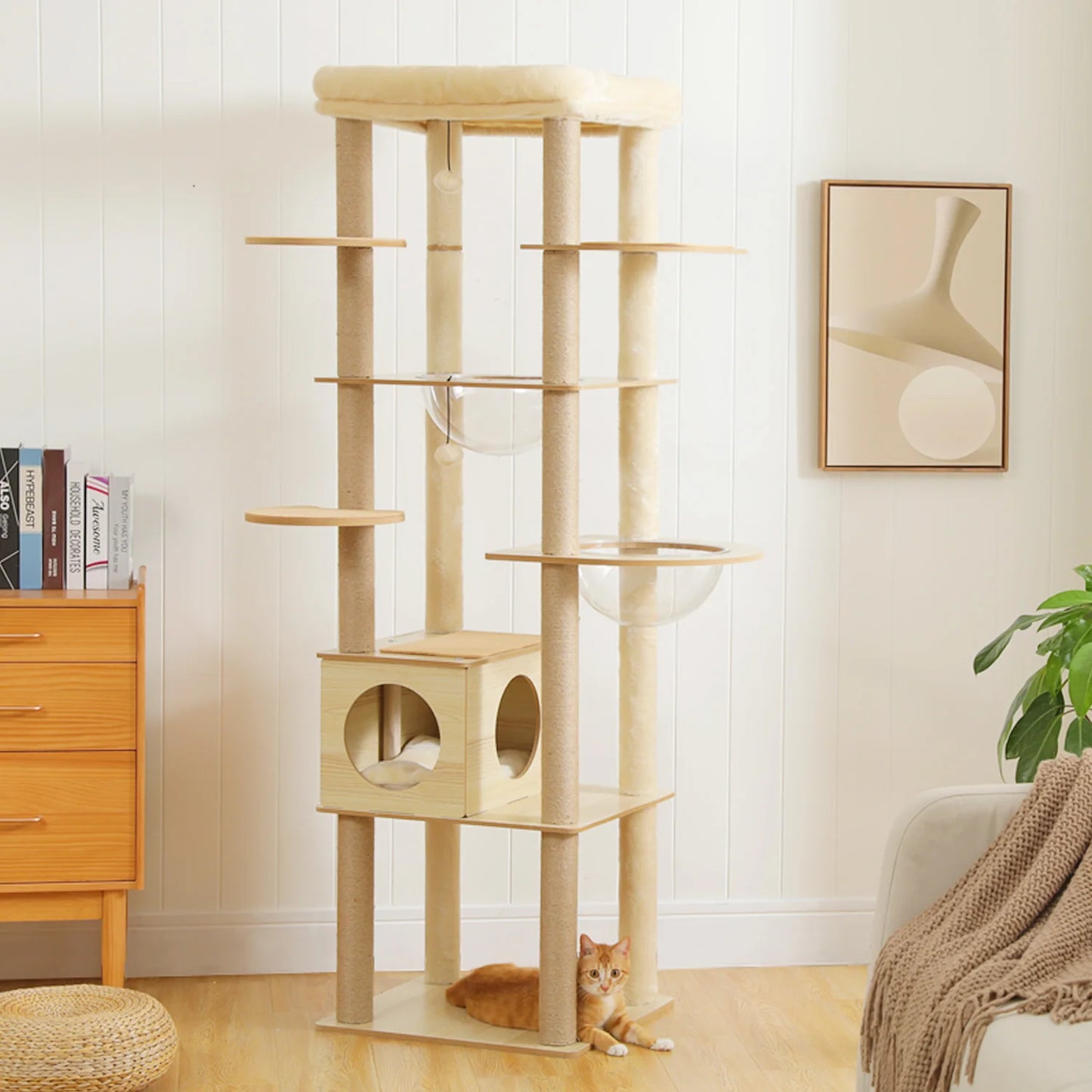 PAWZ Ro Multi Level Cat Tree Indoor Wood Tower Posts