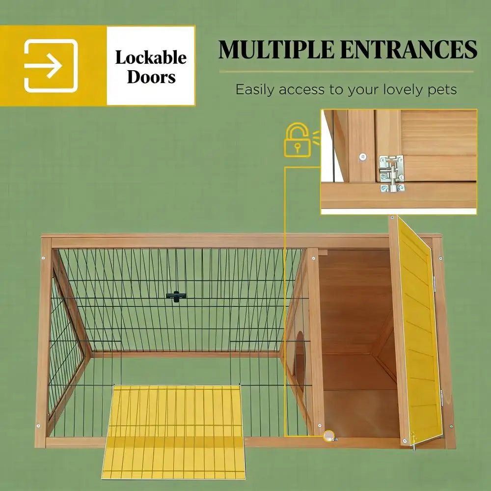 A-Frame Wooden Pet House For Small Animals Rabbits