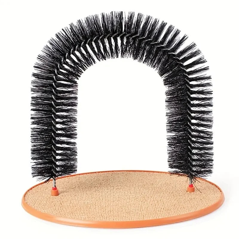 Cat Toy Arch Self Grooming Massage Brush With Scratching Pad For Cats