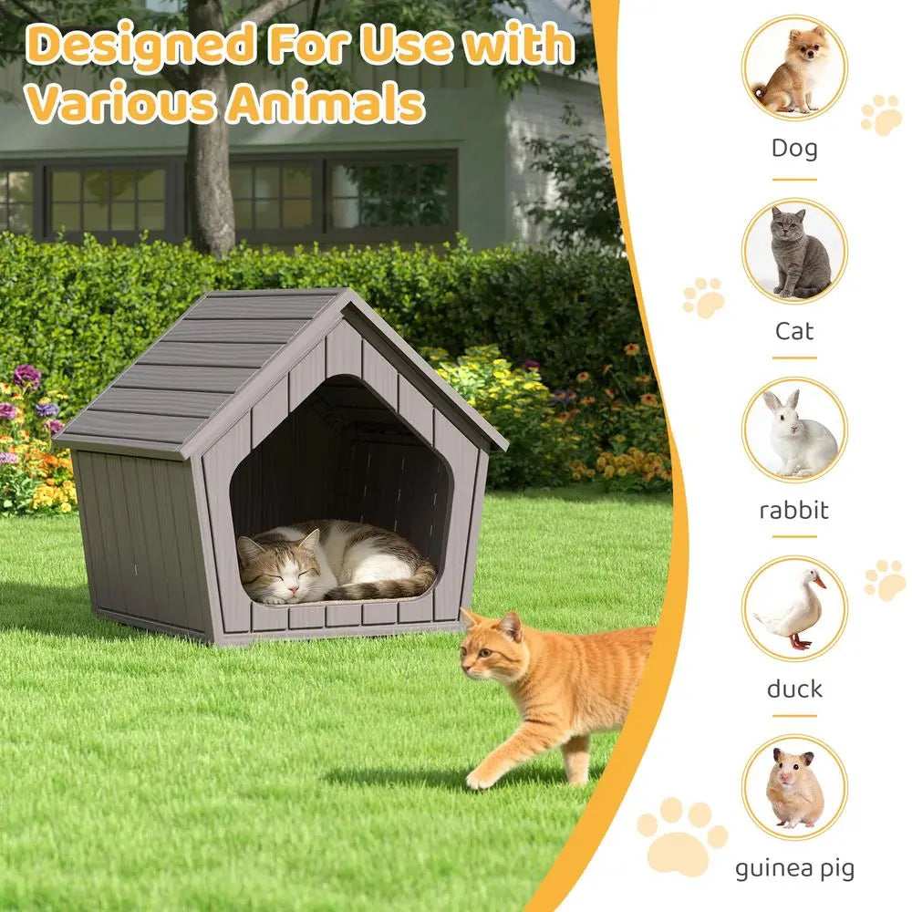 Weatherproof Insulated Resin Outdoor Cat House With Air Holes