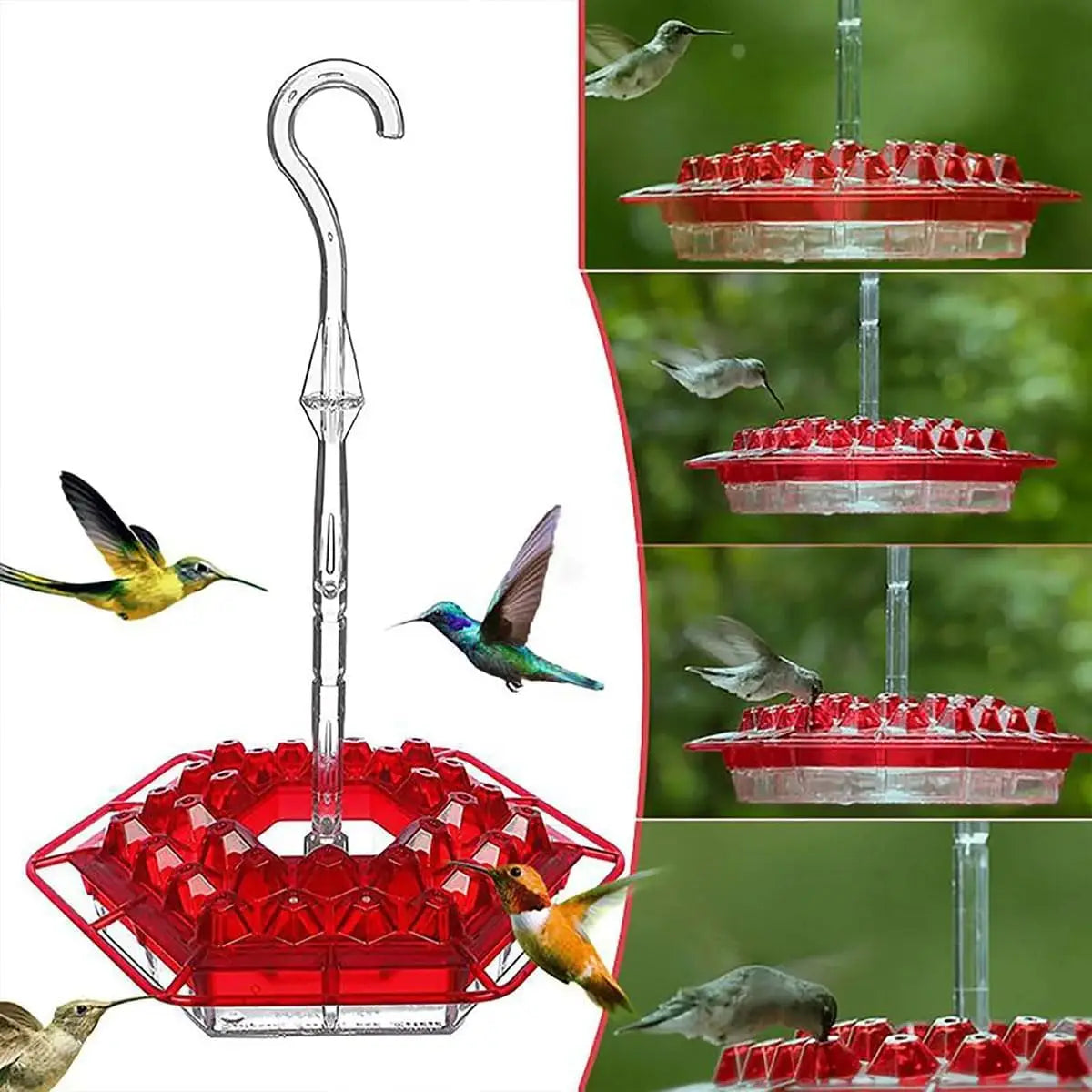 Hummingbird Feeder With Leak Proof Design Outdoor Hanging 30 Ports Ant Moat