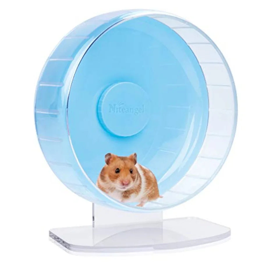 Super-Silent Hamster Exercise Wheels - Quiet Spinner Hamster Running Wheels with Adjustable Stand for Hamsters Gerbils Mice Or
