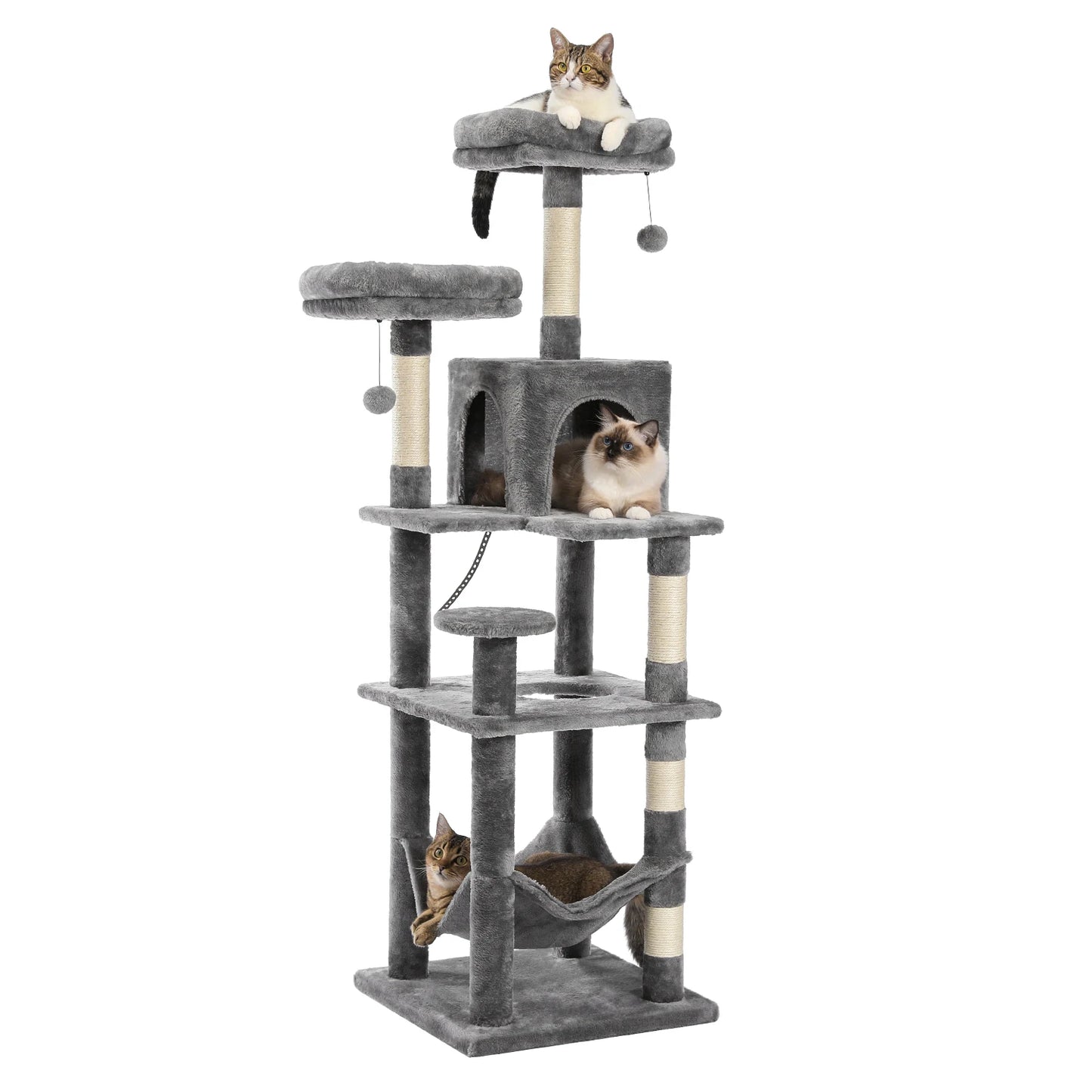 PAWZ Road Cat Tree Tower With Plush Condos Perches And Scratching Posts