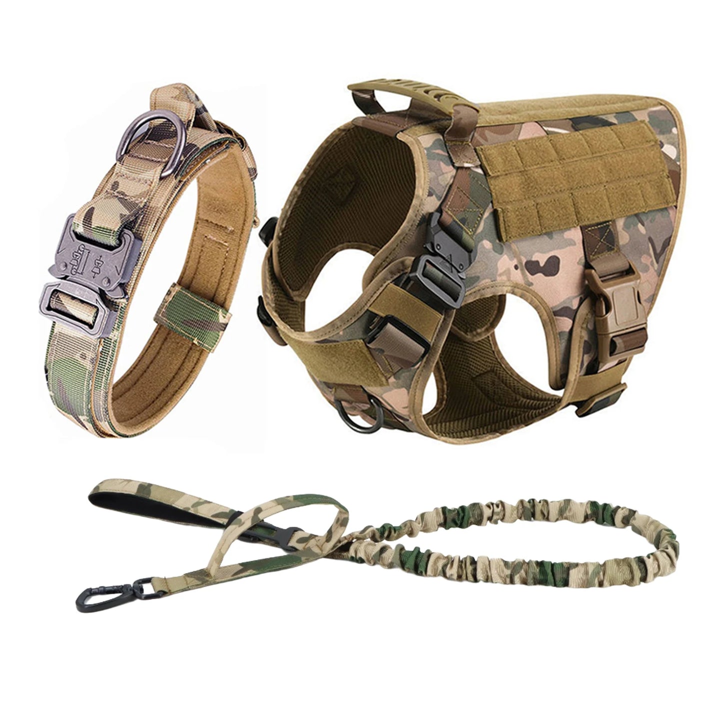 PETRAVEL Tactical Dog Harness With MOLLE Pouches For Training And Walking