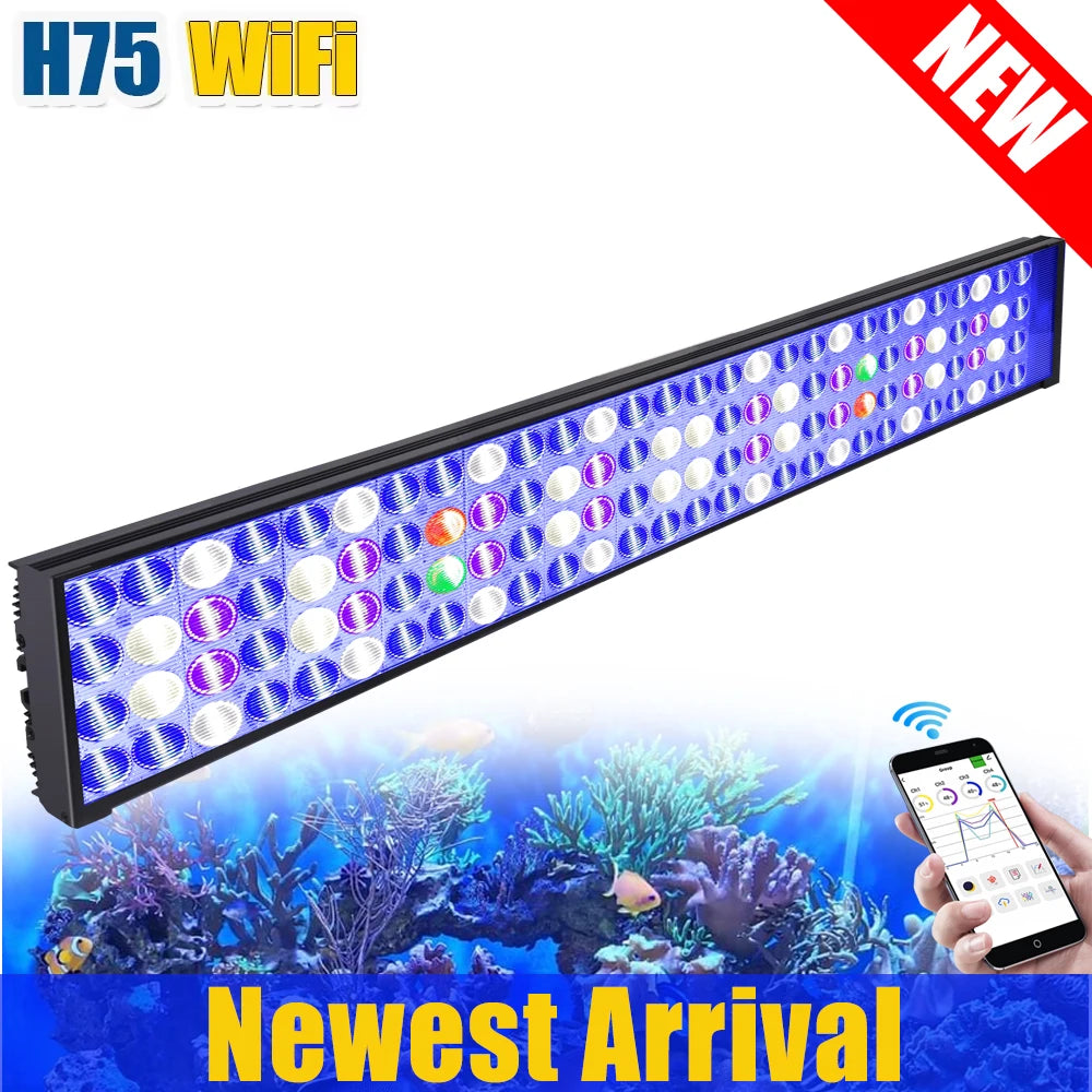 PopBloom WiFi Aquarium Light Full Spectrum For Reef Tanks