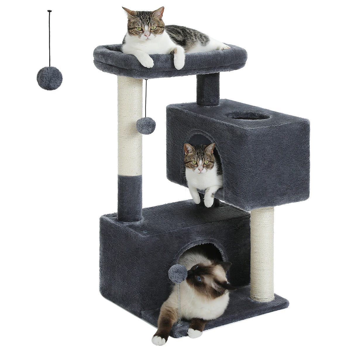 Pawz Road Three Tier Cat Tree Featuring Sisal Scratching Posts