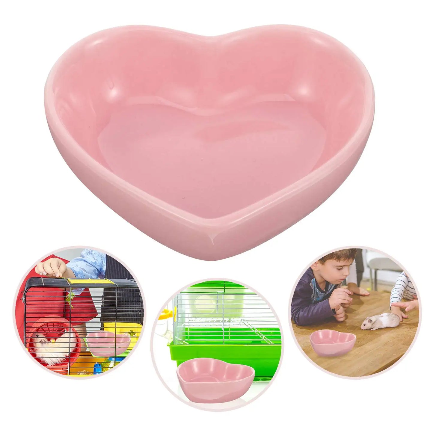 Ceramic Heart Shaped Pet Bowl For Hamster Guinea Pig