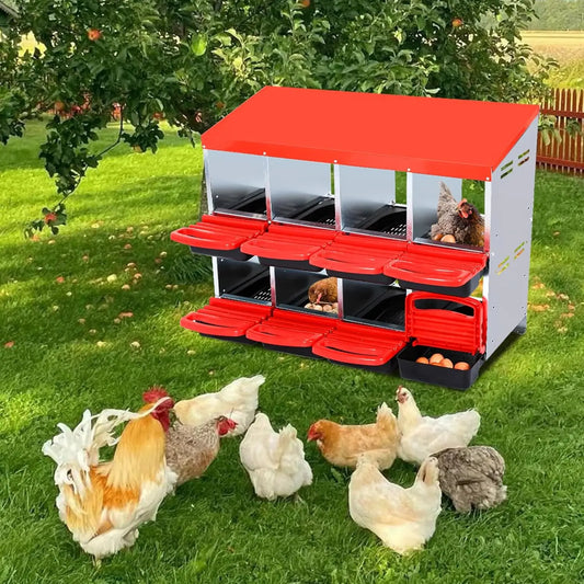 HiMISS Multi Compartment Chicken Nesting Boxes With Rollout Egg Collection