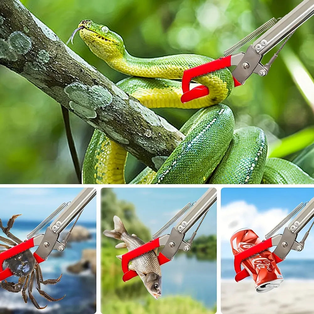 Stainless Steel Snake Catcher Tongs With Wide Jaw Reptile Grabber