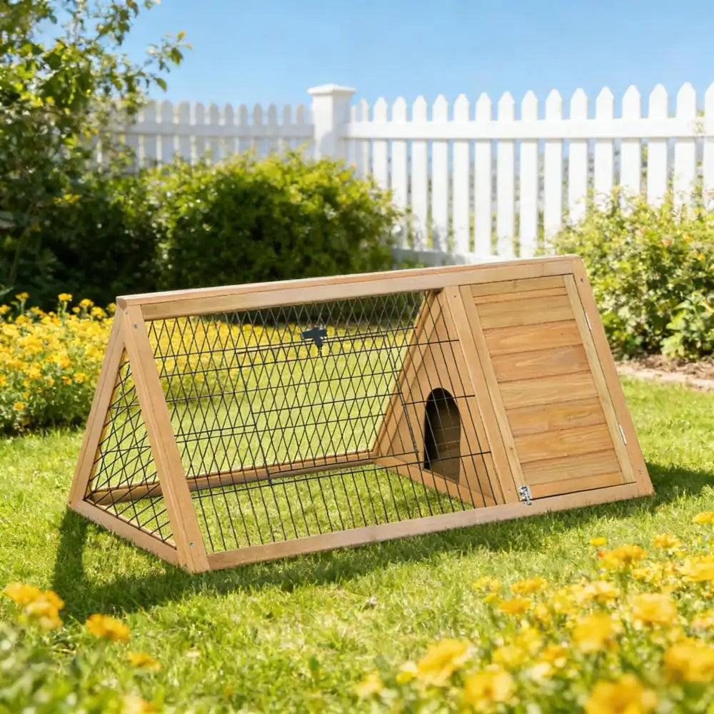 A-Frame Wooden Pet House For Small Animals Rabbits