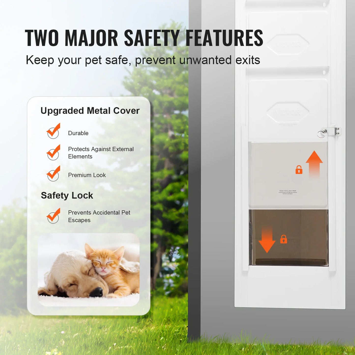 Adjustable Height Dog Door For Sliding Glass Doors Tempered Glass Aluminum Frame