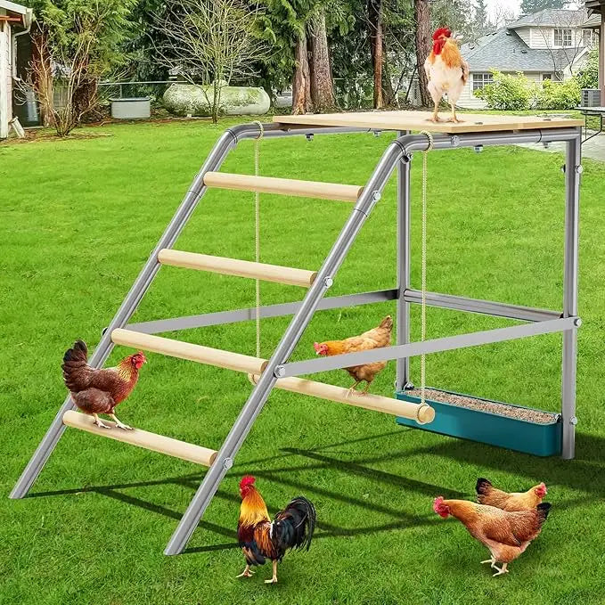 Chicken Perch For Coop With Ladder Design Weatherproof Roosting Bars