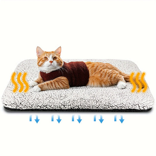 Self Heating Pet Pad Blanket With Thermal Core For Cats And Dogs Washable