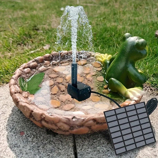 Solar Fountain With Six Nozzles Floating Pond Pump Bird Baths