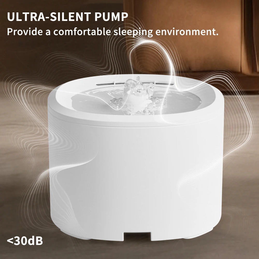 Cat Water Bowls Fountain - USB Powered Quiet Automatic Bowl | Cat Drinking Fountain Water Dispenser - for Kitten Puppy Dog Indoor Home Apartment Living Room Balcony