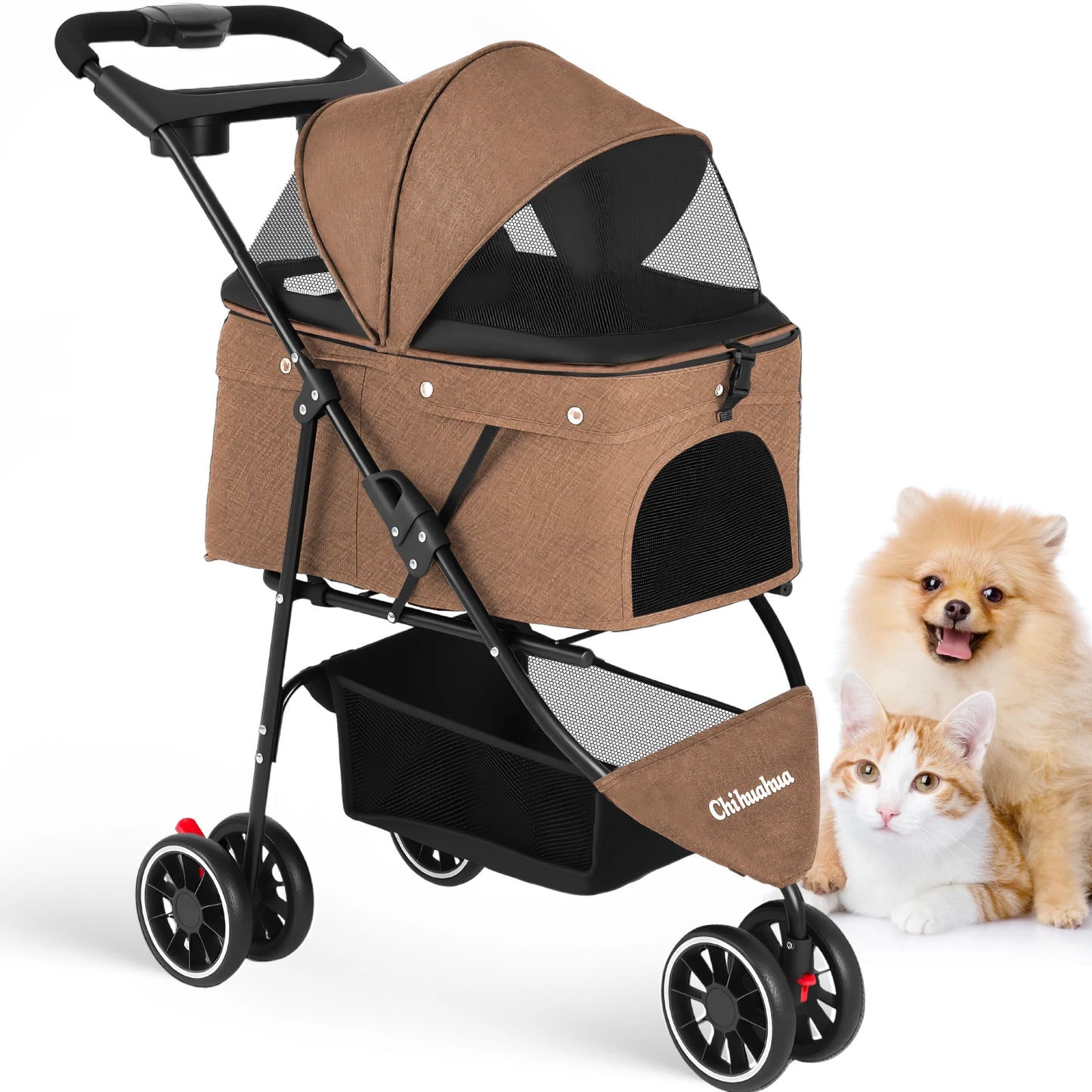 CHIHUAHUA Pet Stroller for Cats and Dogs Portable Foldable Carrier
