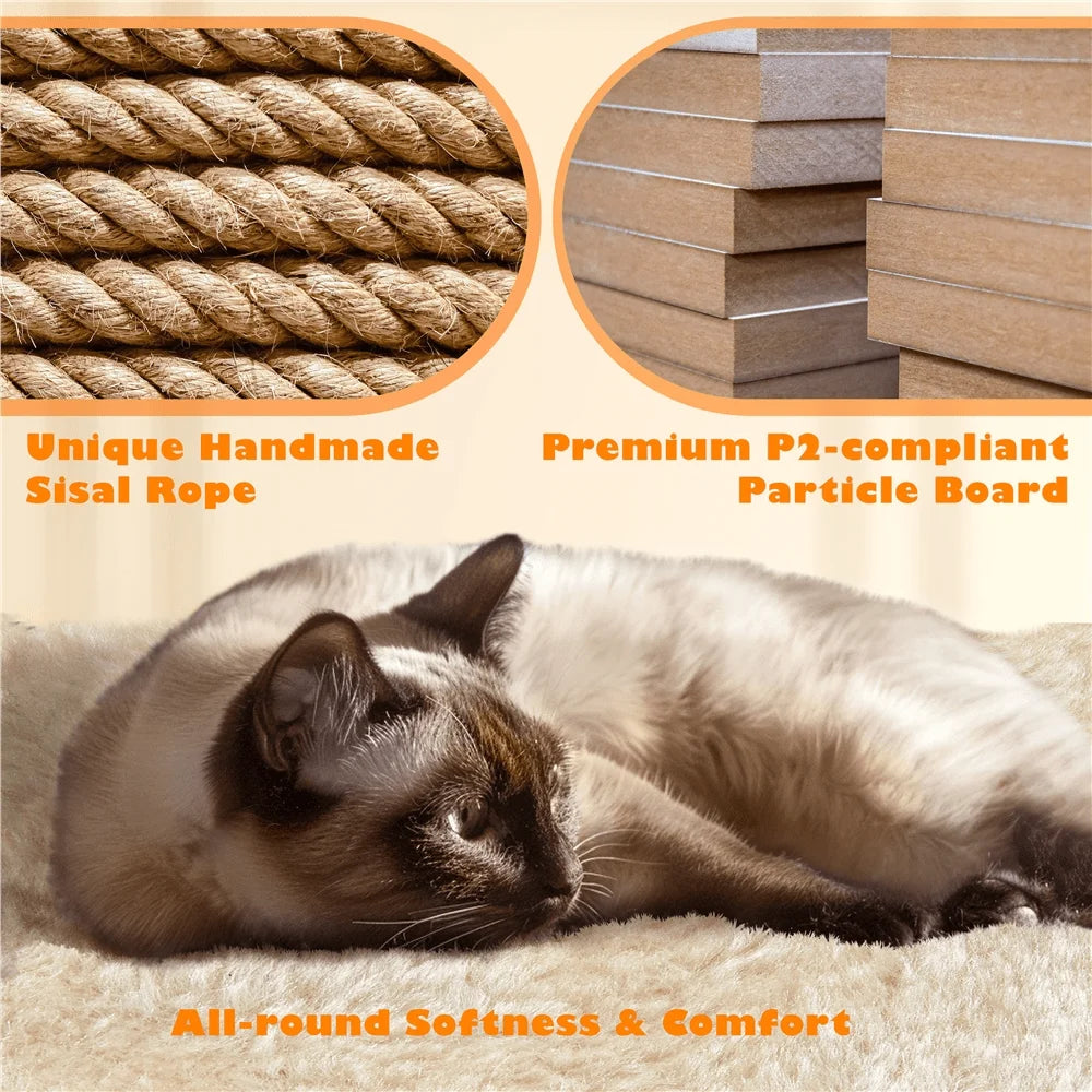 Cat Tree Tower With Two Condos Five Sisal Posts Hammock