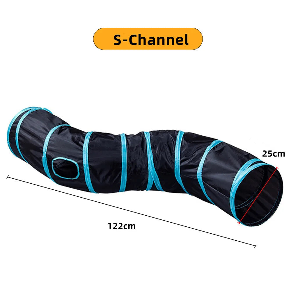 Foldable Cat Tunnel Toy For Indoor Play Breathable Cloth